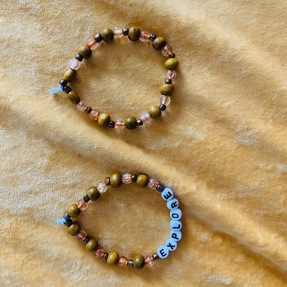 Brown and gold bracelet, jungle theme